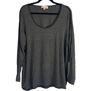 𝅺philosophy Long Sleeve Scoop Neck Gray Top Size 1X